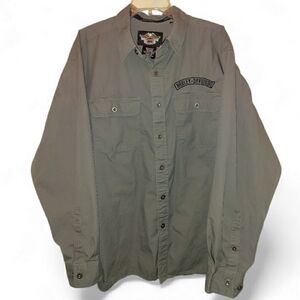 Harley-Davidson Gray Button-Up, Size XL, GUC